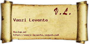 Vaszi Levente névjegykártya
